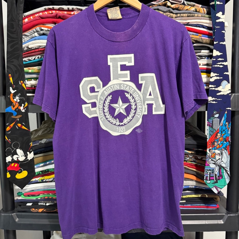 Vintage Purple Stephen F Austin State University SFA Graphic Tee Large